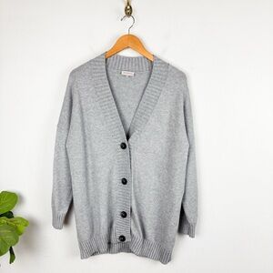 ONLY Carmakoma Gray Knit Long Line Cardigan Sz M